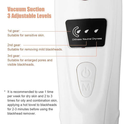 Rechargeable Blackhead Remover Vacuum  Deep Pore Cleaner for Clear Skin